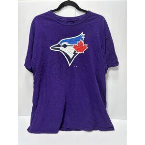 Toronto Blue Jays Mens T-Shirt XL Purple Bulletin Logo Tee MLB GUC Soft Fit